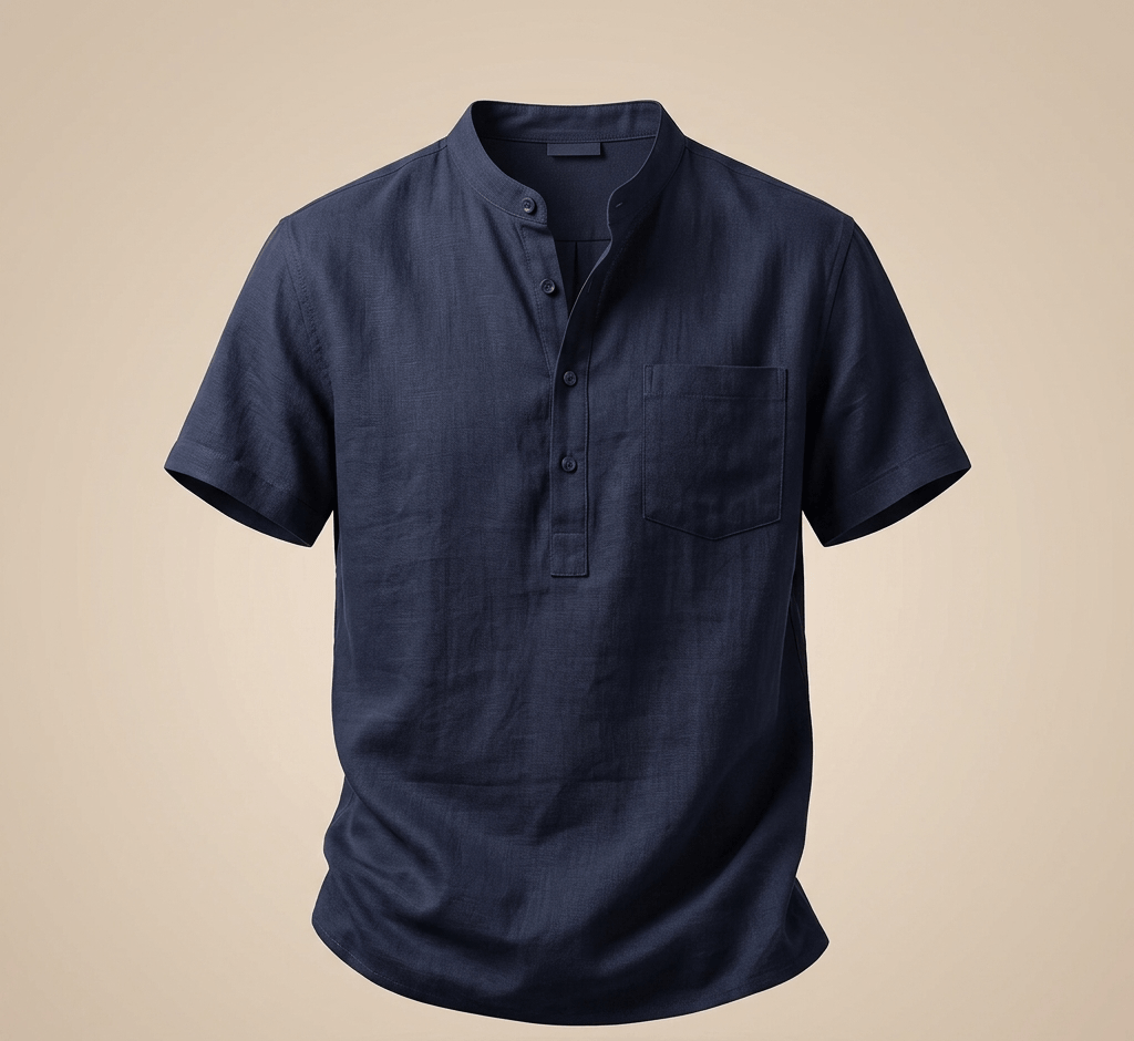 Casual Henley Linen Top