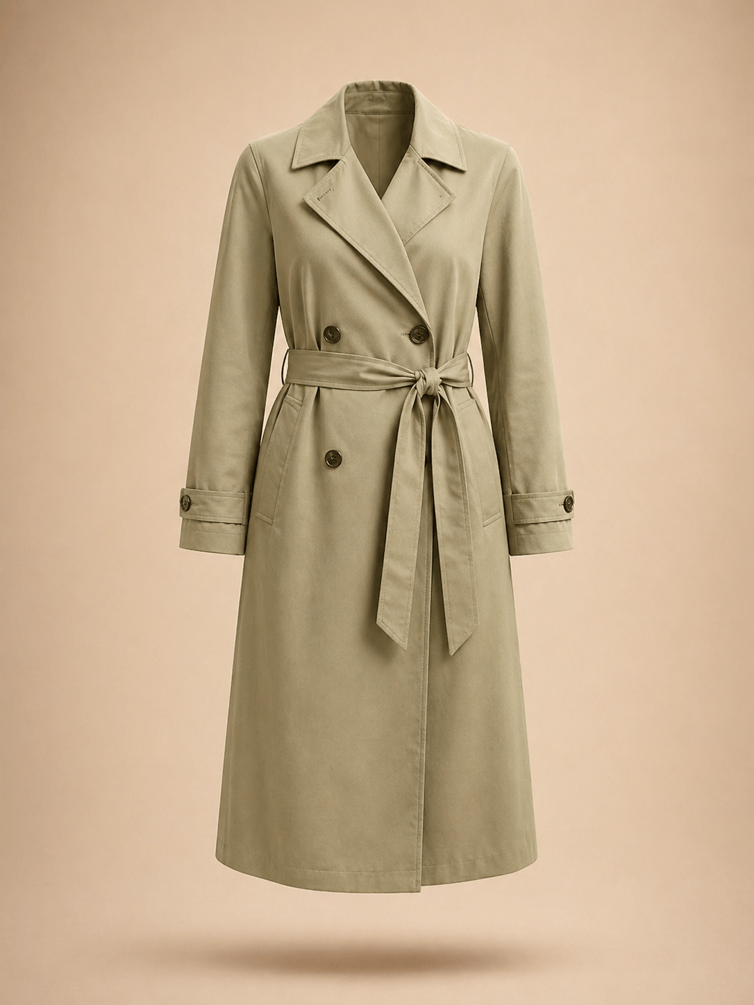 Belted Double-Breasted Trench
