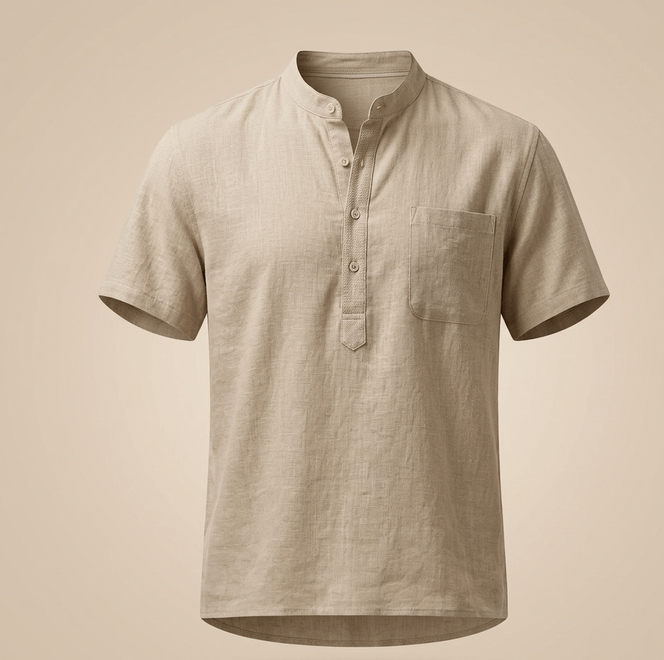 Casual Henley Linen Top