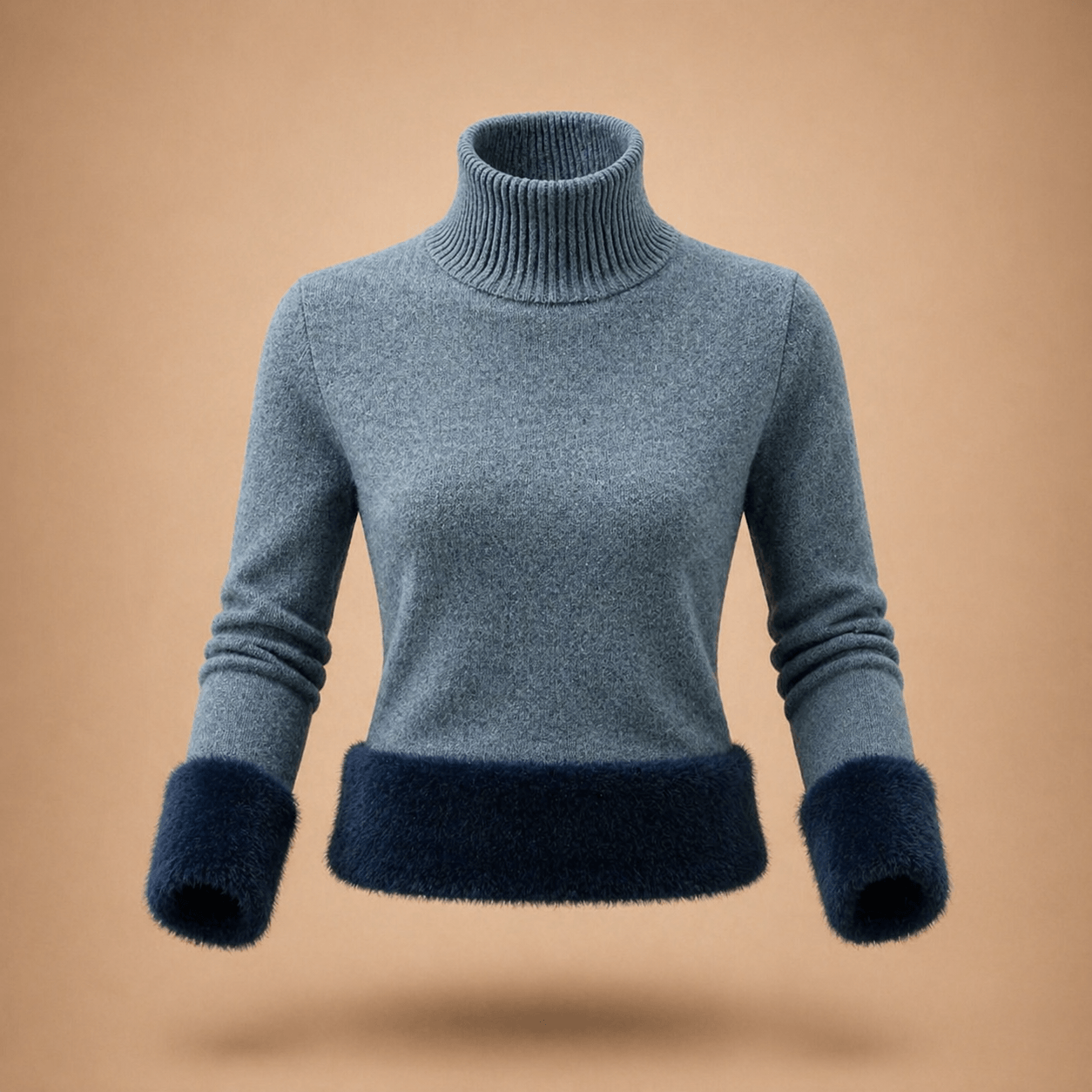 Velvet-Lined Turtleneck Sweater