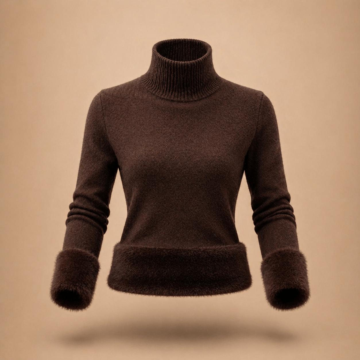 Velvet-Lined Turtleneck Sweater