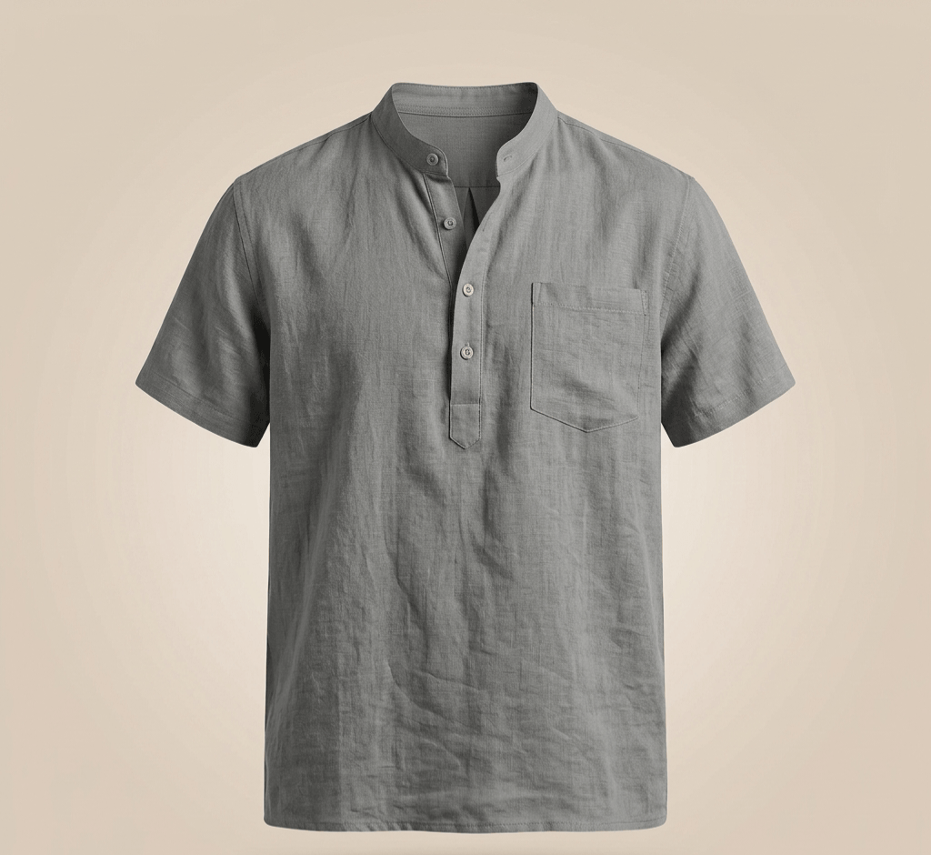 Casual Henley Linen Top