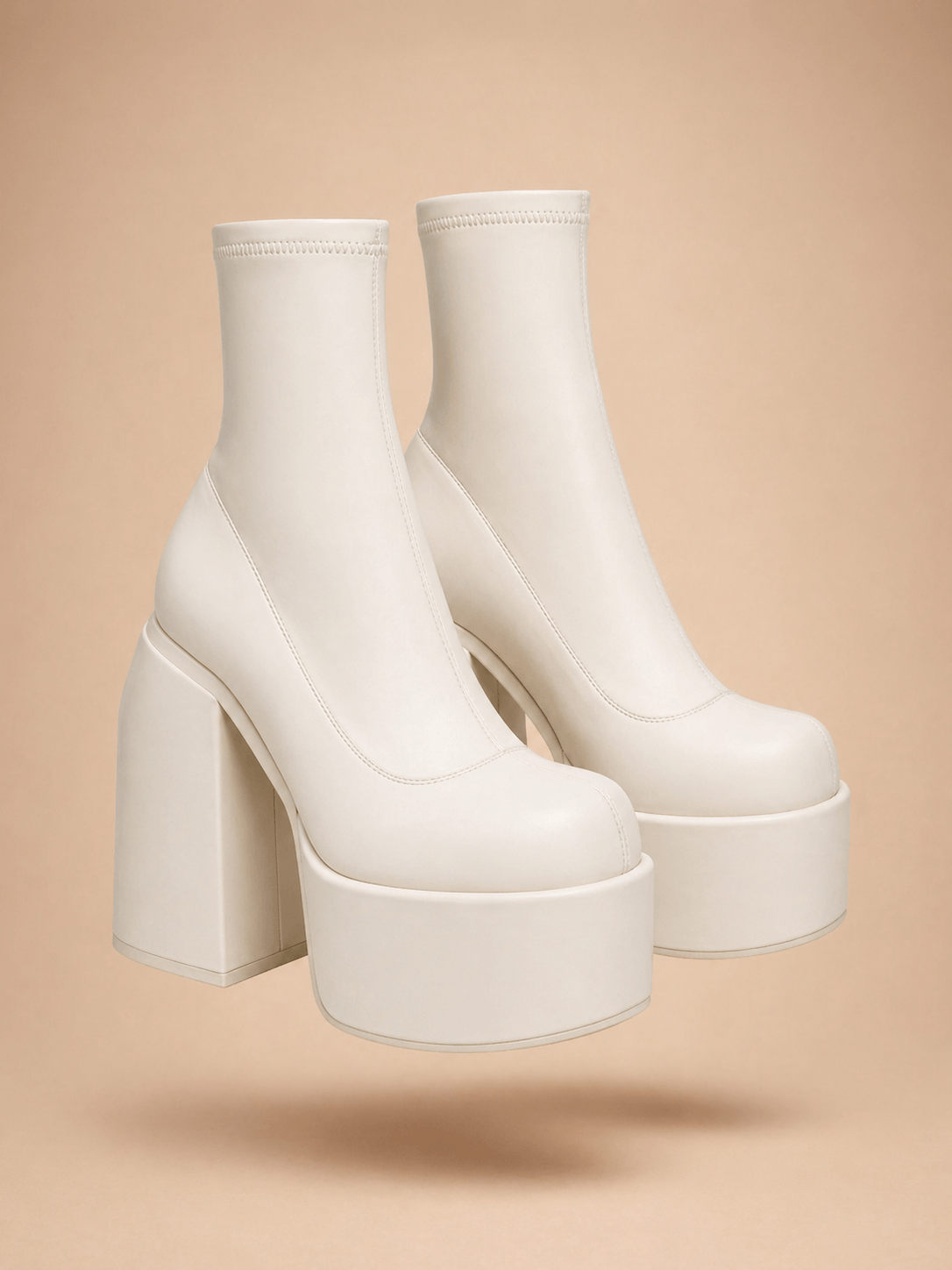 Block Heel Leather Boots