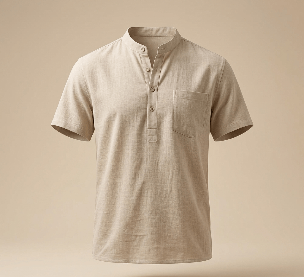 Casual Henley Linen Top