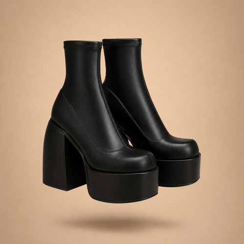 Block Heel Leather Boots