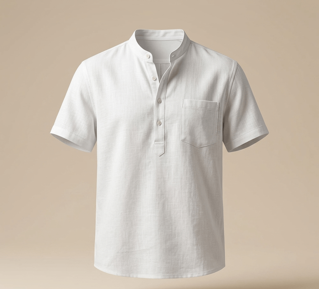 Casual Henley Linen Top
